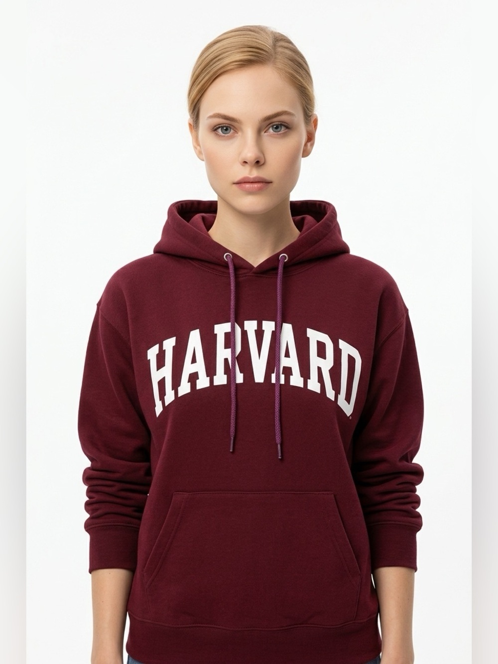 Thick and oversized Harvard printed hoodie